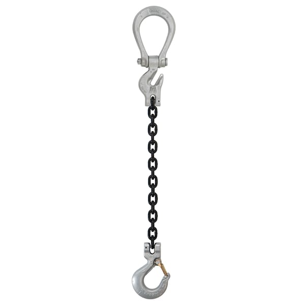 Us Cargo Control 5/8" x 10', Crosby Adjust. SingleLeg Chain Sling w/ Sling Hook-Grade100 58G100SOSA-10-CR - main